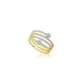 Imagem do produto Anel Stelle quatro voltas cravejado com zircônia folheado a Ouro 18k