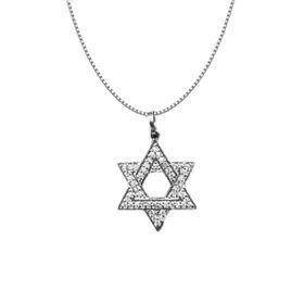 Imagem do produto Colar estrela de davi cravejada de zircônias Prata 925