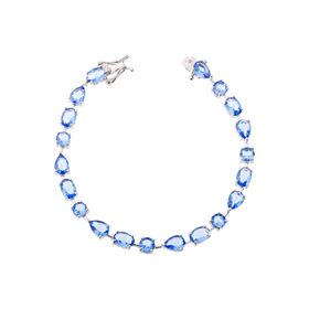 Imagem do produto Pulseira cristais ovais redondos e gotas tanzanita prata 925