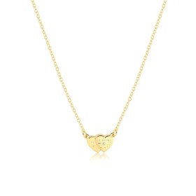 Imagem do produto Colar dois corações I love you folheado a ouro 18k