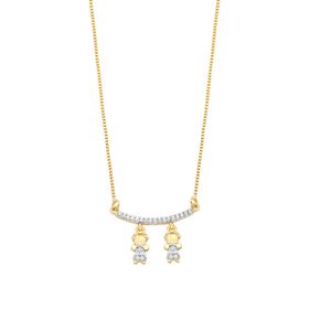 Imagem do produto Colar Stelle canga 2 meninas cravejado de zircônias folheado a ouro 18K