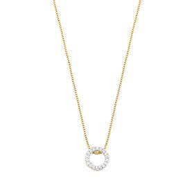 Imagem do produto Colar Stelle redondo vazado cravejado de zircônia folheado a ouro 18K