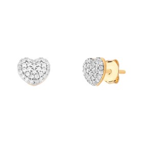 Imagem do produto Brinco Coração Stelle cravejado de zircônia folheado a ouro 18K