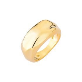 Imagem do produto Anel quadrado ondulado folheado a ouro 18k