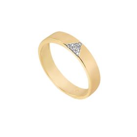 Imagem do produto Anel Stelle Liso com Triângulo Cravejado de Zircônias Folheado a Ouro 18K