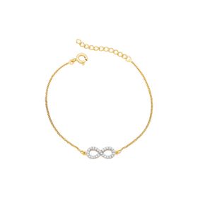 Imagem do produto Pulseira infinito Stelle cravejado de zircônia a ouro 18k