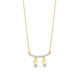 Imagem do produto Colar Stelle canga 2 meninos cravejado de zircônias folheado a ouro 18K
