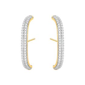 Imagem do produto Brinco earhook Stelle gravejado de zircônia folheado a ouro 18k
