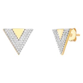Imagem do produto Brinco triangulo invertido Stelle cravejado de zircônias folheado a ouro 18k