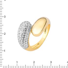 Imagem do produto Anel Stelle espiral liso e cravejado de zircônia folheado a ouro 18k