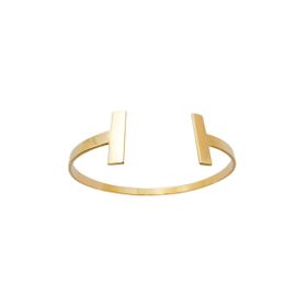 Imagem do produto Pulseira bracelete aberto 4mm em T folheada a ouro 18k