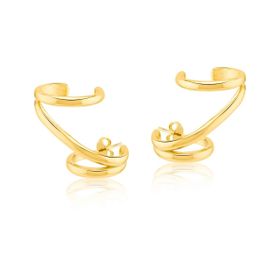 Imagem do produto Brinco earcuff ondulado folheado a ouro 18k