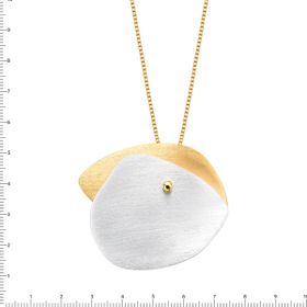 Imagem do produto Colar malha veneziana longo com dois pingentes placa em mix de banhos folheado a ouro 18K