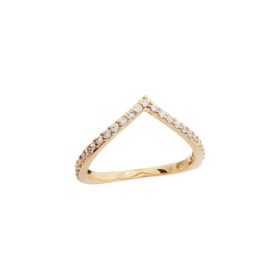 Imagem do produto Anel em V cravejado de zircônias em prata 925 folheado a ouro 18K
