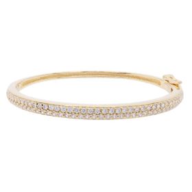 Imagem do produto Pulseira com externo de zircônias pequenas em prata 925 folheado a ouro 18K