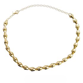 Imagem do produto Colar com corrente grumet 42cm em prata 925 folheado a ouro 18K
