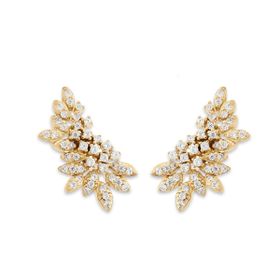 Imagem do produto Brinco asas earccuff cravejado de zircônias em prata 925 folheado a ouro 18K
