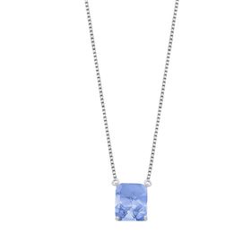 Imagem do produto Colar veneziana malha fina com Cristal quadrado Roxo tanzanita em prata 925