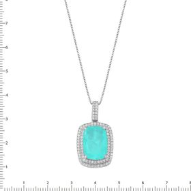 Imagem do produto Colar ocean malha veneziana pingente com cristal verde paraiba cravejado de zircônias em prata 925