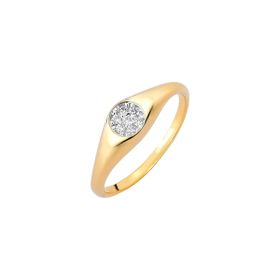 Imagem do produto Anel solitário com pavê de zircônias folheado a ouro 18k