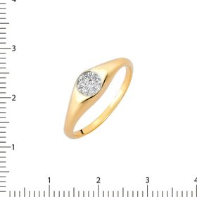 Imagem do produto Anel solitário com pavê de zircônias folheado a ouro 18k