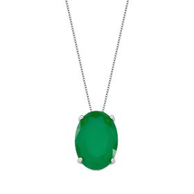 Imagem do produto Colar malha veneziana fina com pingente 4 garras e cristal Verde Esmeralda em prata 925