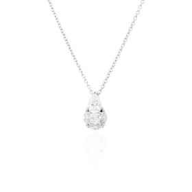 Imagem do produto Colar 45cm malha elo portugues com pingente de gota de moissanite em prata 925