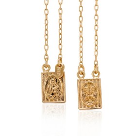 Imagem do produto Escapulário corrente malha veneziana com pingente de Nossa Senhora Aparecida folheado a Ouro 18K
