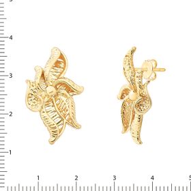 Imagem do produto Brinco flor ondulada vazada folheada a ouro 18K