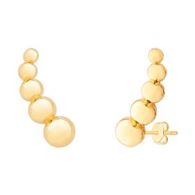 Imagem do produto Brinco Earcuff de esferas lisas de tamanho decrescente folheado a ouro 18K