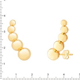 Imagem do produto Brinco Earcuff de esferas lisas de tamanho decrescente folheado a ouro 18K