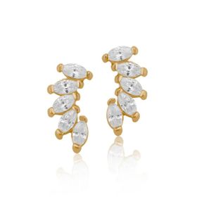 Imagem do produto Brinco earcuff asas cravejadas de zircônia e folheado a ouro 18K