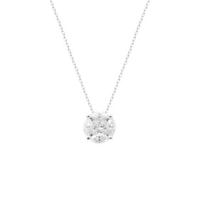 Imagem do produto Colar 45cm malha elo portugues com ponto de luz de moissanite em prata 925