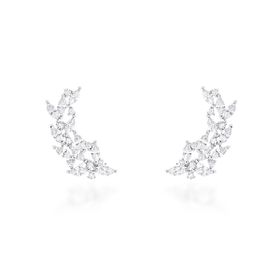 Imagem do produto Brinco Earcuff navetes e ponto de luz 4mm de zircônia em prata 925