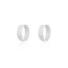 Imagem do produto Brinco argola com aro cravejado com 4 fileiras de moissanite 1.1mm em prata 925