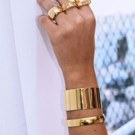 Imagem do produto Pulseira bracelete largo aberto folheado a ouro 18k