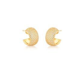 Imagem do produto Brinco argola larga com cravação externa de zircônias folheado a ouro 18K