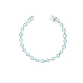 Imagem do produto Pulseira Ocean riviera de gotas 5mm Verde Paraíba cravejada com zircônias em prata 925