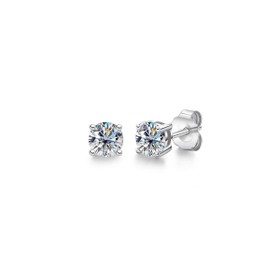 Imagem do produto Brinco Moissanite 4mm Ponto de Luz 4 Garras em Prata 925