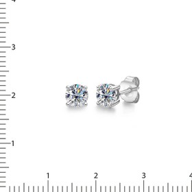 Imagem do produto Brinco Moissanite 4mm Ponto de Luz 4 Garras em Prata 925