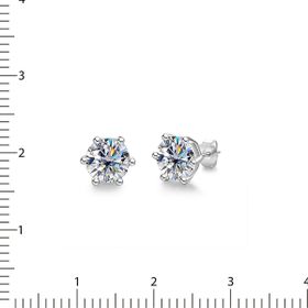 Imagem do produto Brinco 6 garras com ponto de luz moissanite 6mm em prata 925