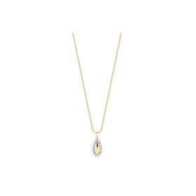 Imagem do produto Colar com gota fina cravejada de zircônias na volta folheado a ouro 18K