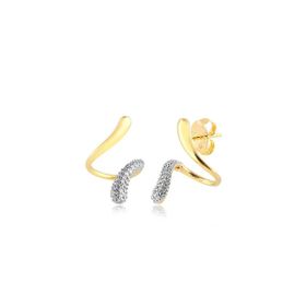 Imagem do produto Brinco stelle estilizado cobra com cravação de zircônias folheado a ouro 18K