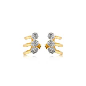 Imagem do produto Brinco Earcuff com 3 gotas cravejadas de zircônia folheado a ouro 18K