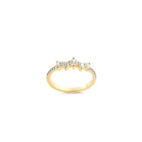Imagem do produto Anel stelle delicado com 5 cristais de zircônia pequenos folheado a ouro 18K