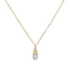 Imagem do produto Colar com pingente de gota cravejada de zircônias folheado a ouro 18K