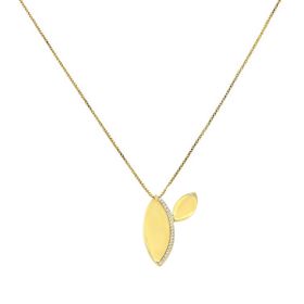 Imagem do produto Colar  com pingente duas gotas com filete de zircônias folheado a ouro 18K