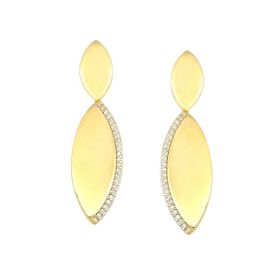 Imagem do produto Brinco pendente duas gotas cravejadas de zircônias folheado a ouro 18K