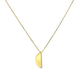 Imagem do produto Colar com pingente meia lua com fileira cravejada de zircônia folheado a ouro 18K