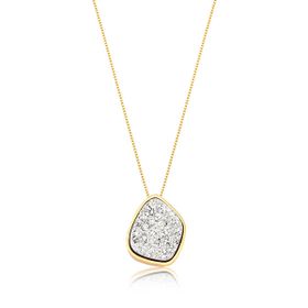 Imagem do produto Colar Julia 45cm com pingente quadrado Drusa Platina folheado a ouro 18K